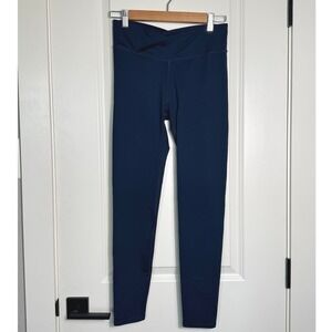 Fabletics Oasis PureLuxe Navy Blue High Waisted Cross Over Leggings Size‎ S